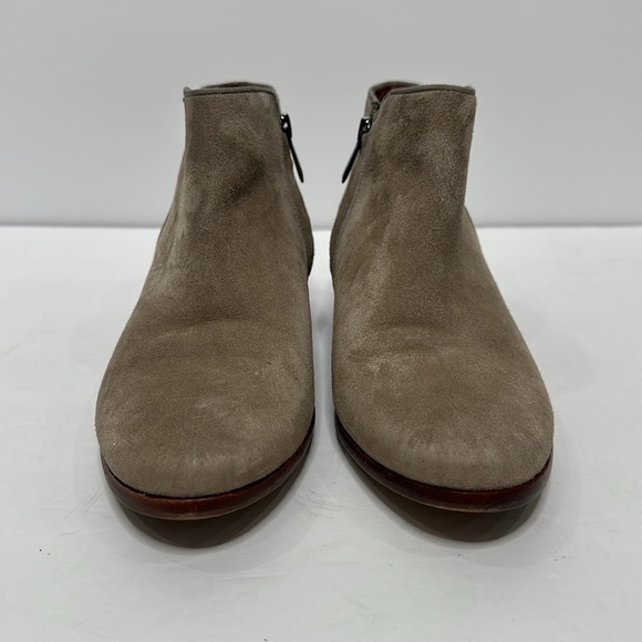 Sam Edelman Tan Suede Upper Leather Petty Round Toe Ankle Boots with Side Zip 8M - Picture 3 of 16